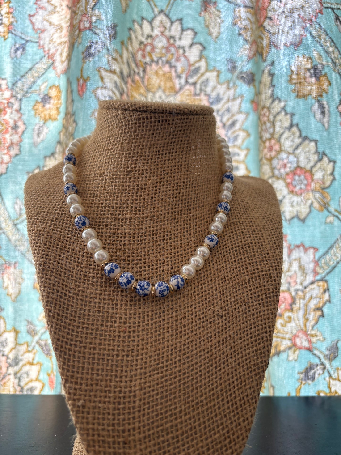 Blue and White Mixed Necklace