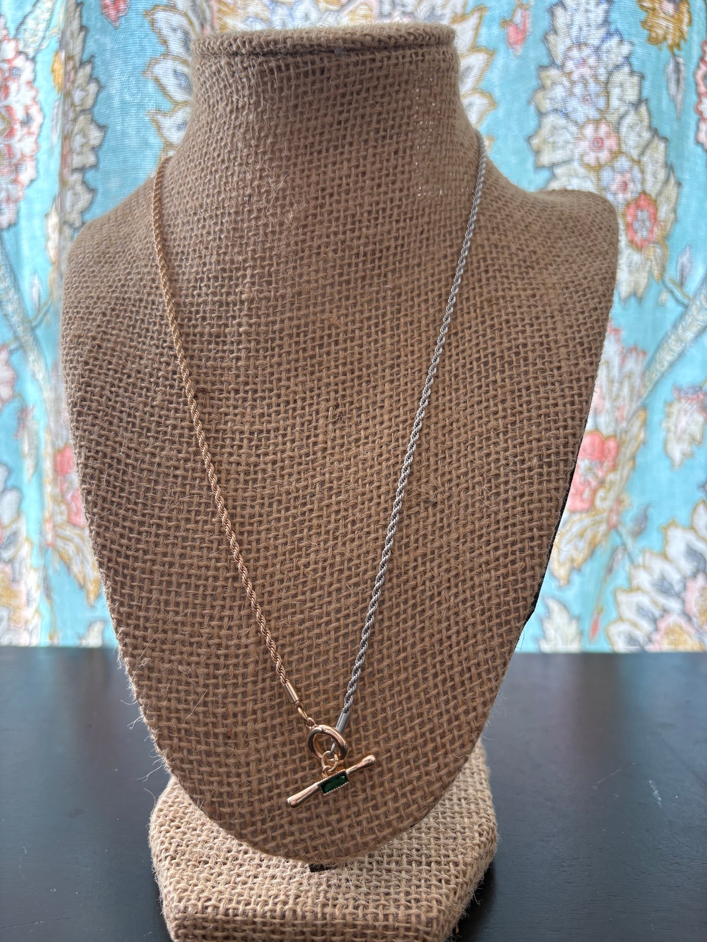 Mixed Metal Emerald Necklace