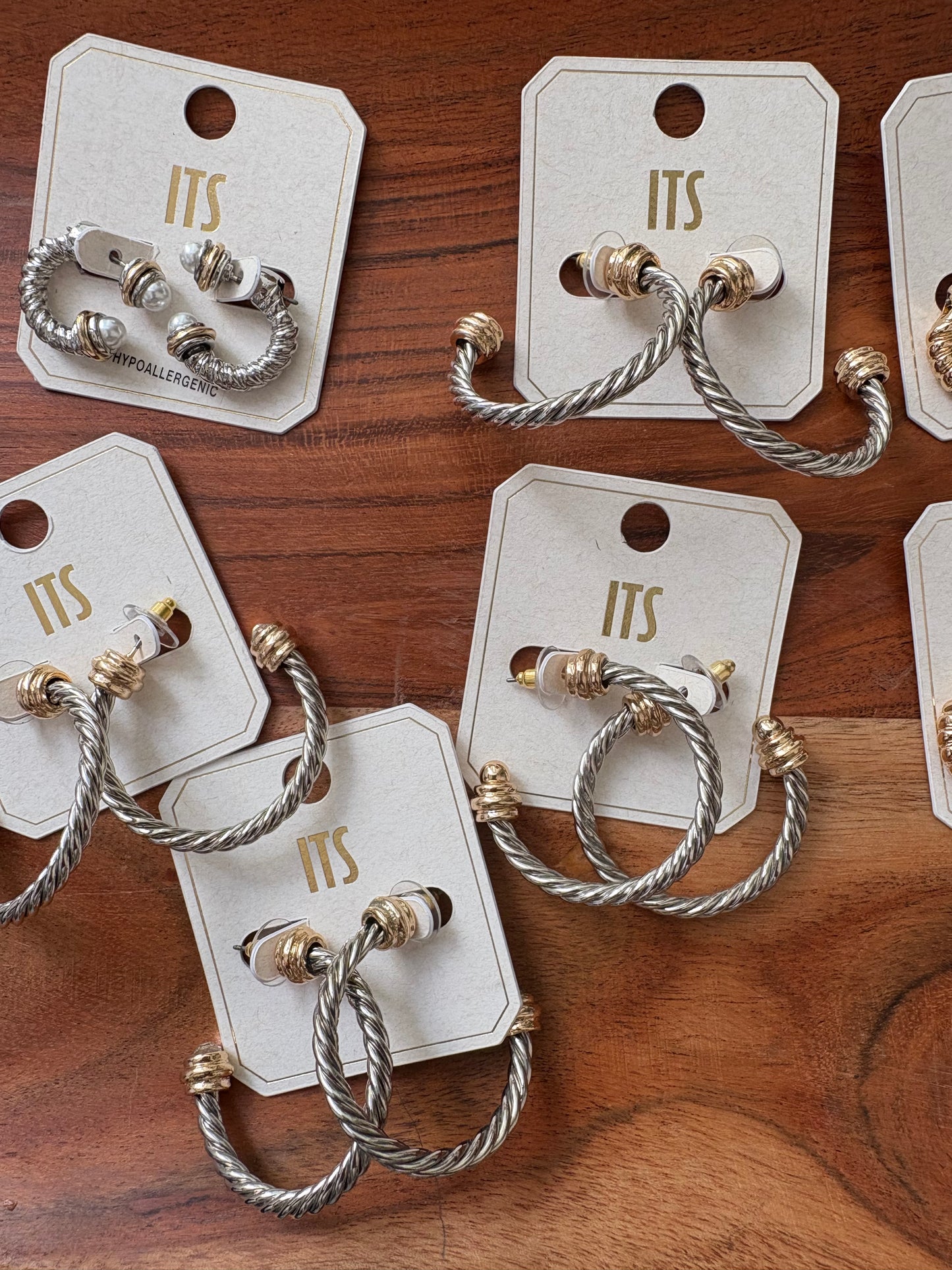 Mixed Metal Elizabeth Hoop Earring