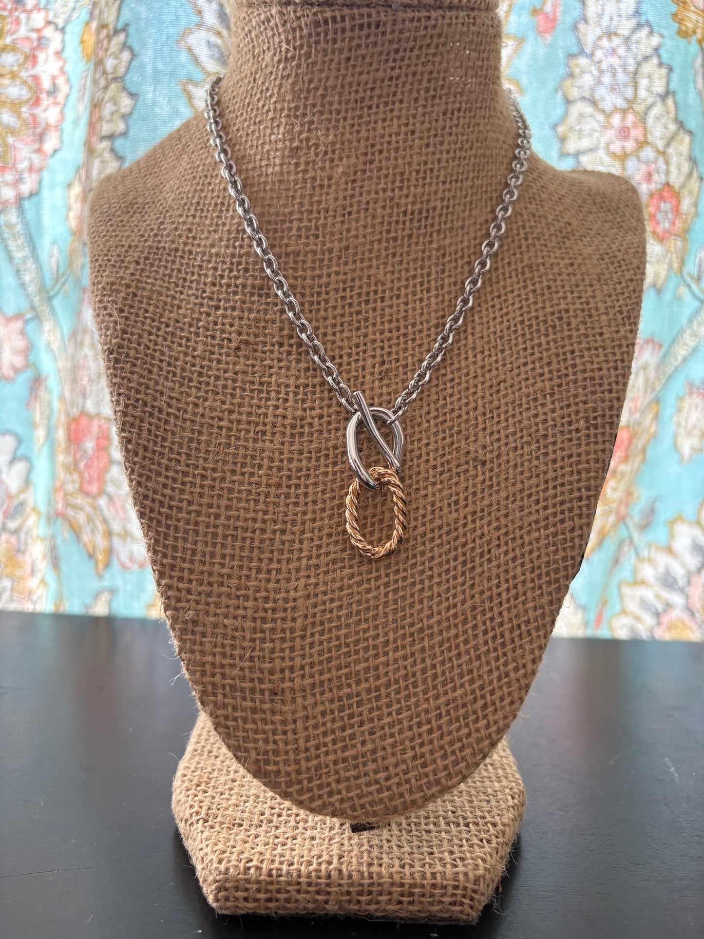 Mixed Metal Linked Chain Necklace