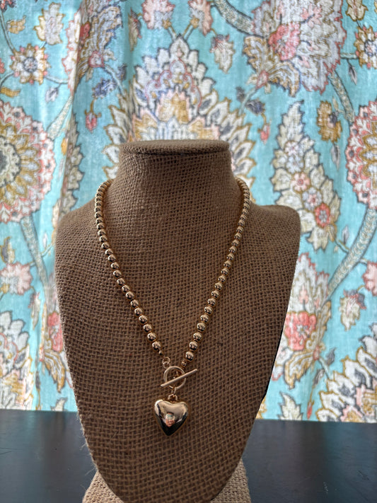 Gold Heart Locket Necklace small