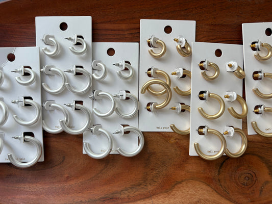 Gold/Silver 3pc Hoop Earring
